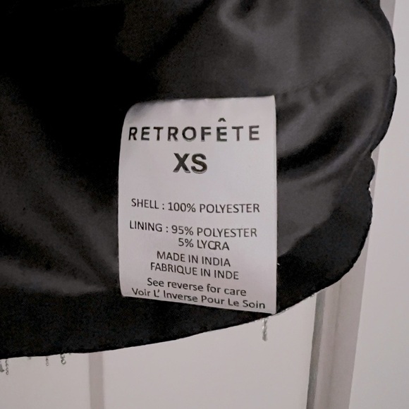 Retrofete Dixie Fringe Mini Dress Black Silver NEW with tags - Picture 7 of 8